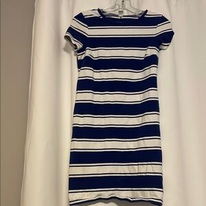 Striped Navy and White Dress